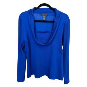 NWT Cable & Gauge Royal Blue Knit Cowl Neck Top - L